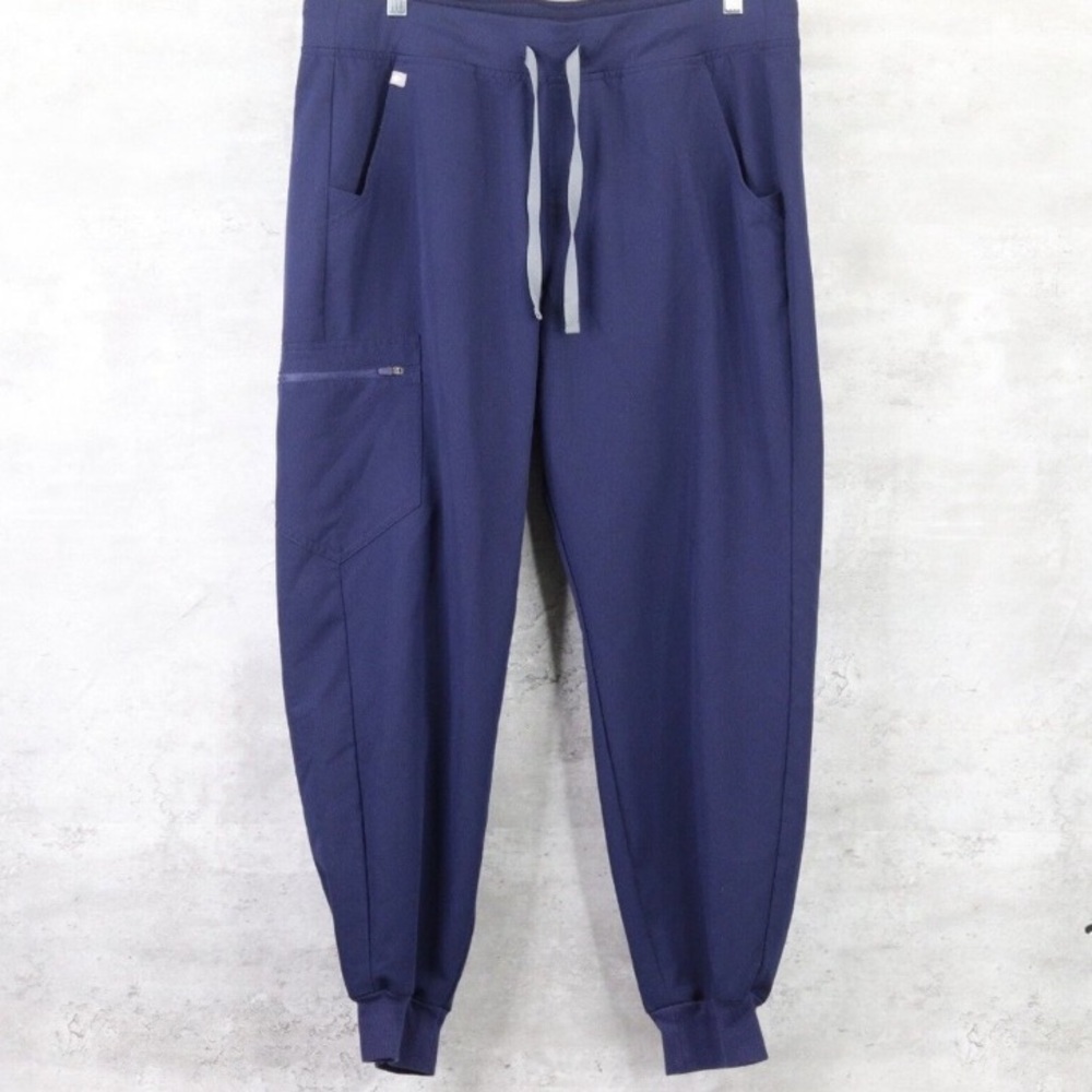 Figs Zamora Jogger Scrub Pants Women's Size Large Navy Blue Drawstring W18SW2005
